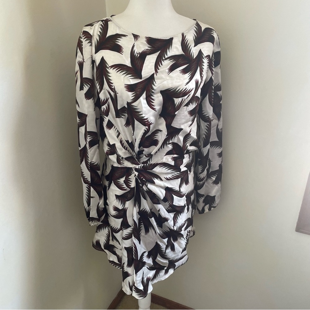 A.L.C Freja Silk Dress Feather Pattern Originally $545